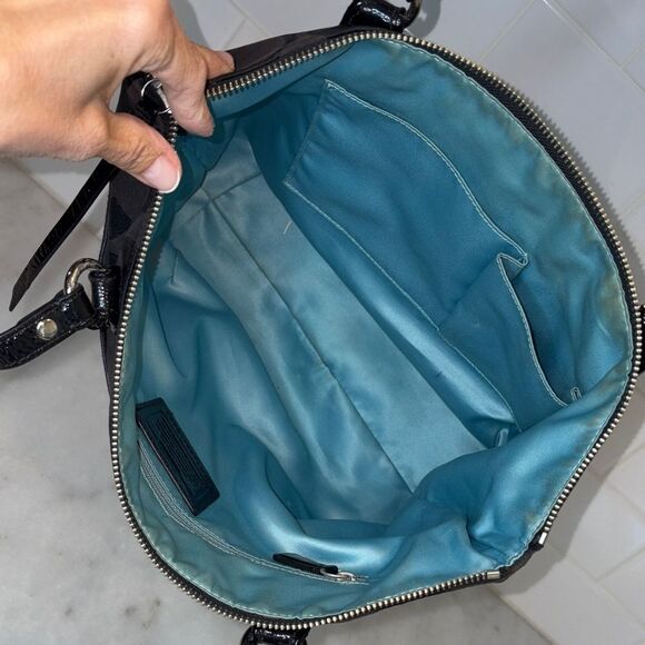 Coach Bag Purse Handbag Pocketbook Y2K Poppy Lurex Signature Logo Sateen Tote - Picture 16 of 16